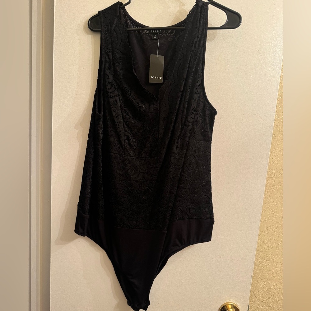 Black lace torrid body suit size 2